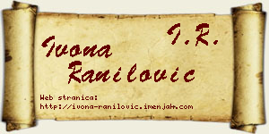 Ivona Ranilović vizit kartica